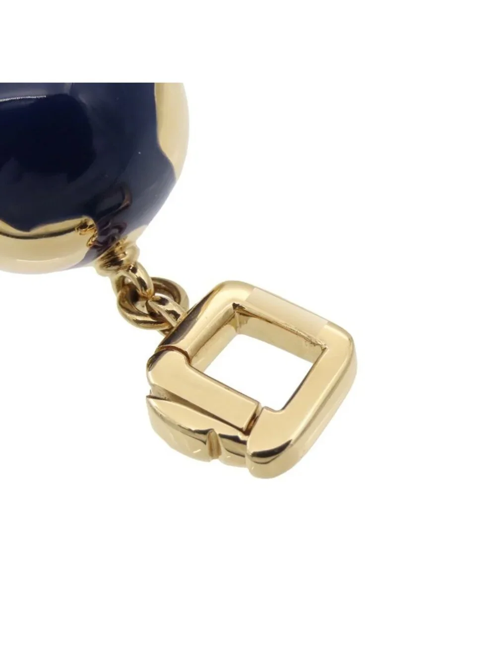 Louis Vuitton Globe Charm Yellow Gold Blue 18K Enamel Diamond Earth